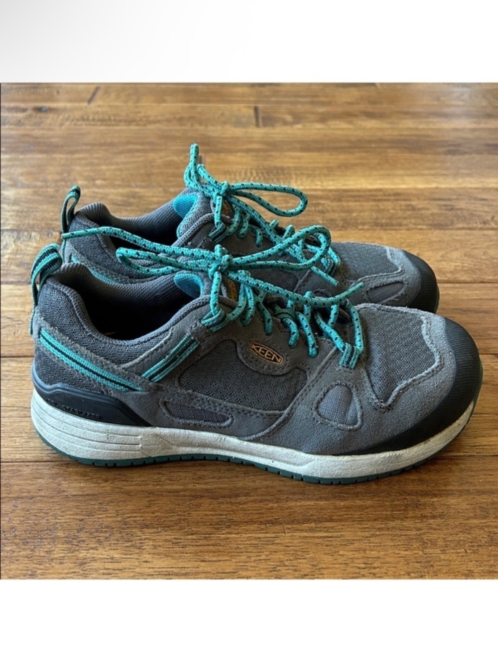 Keen Utility Springfield Safety Shoes Steel Grey Lake Blue Womens Size 7
